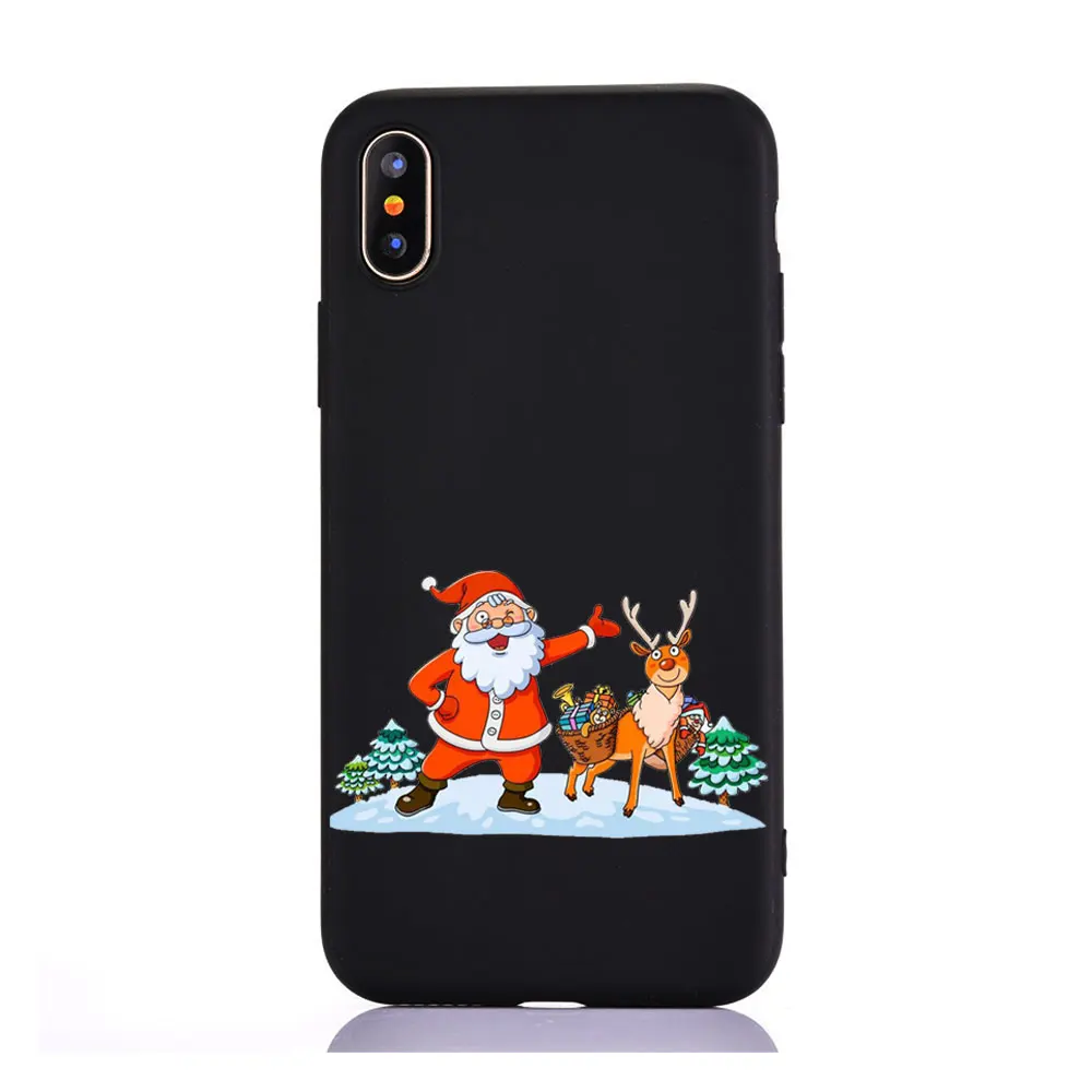 Год Рождественские подарки Лось снег милый чехол для телефона для iphone 11 PRO MAX 7 6 6s 8 Plus 5 5S se XR X XS MAX Мягкий ТПУ силиконовый чехол - Цвет: tpu  A1593