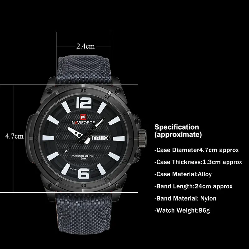 Часы NAVIFORCE Мужские кварцевые спортивные роскошные брендовые модные повседневные