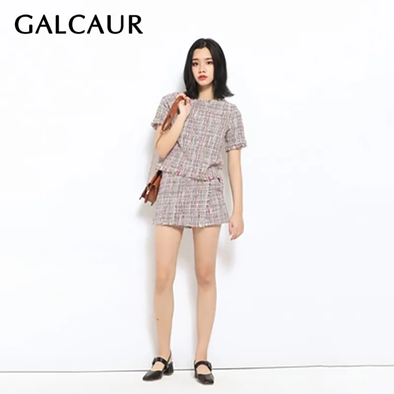 Женский комплект из двух предметов GALCAUR летний костюм с круглым вырезом и
