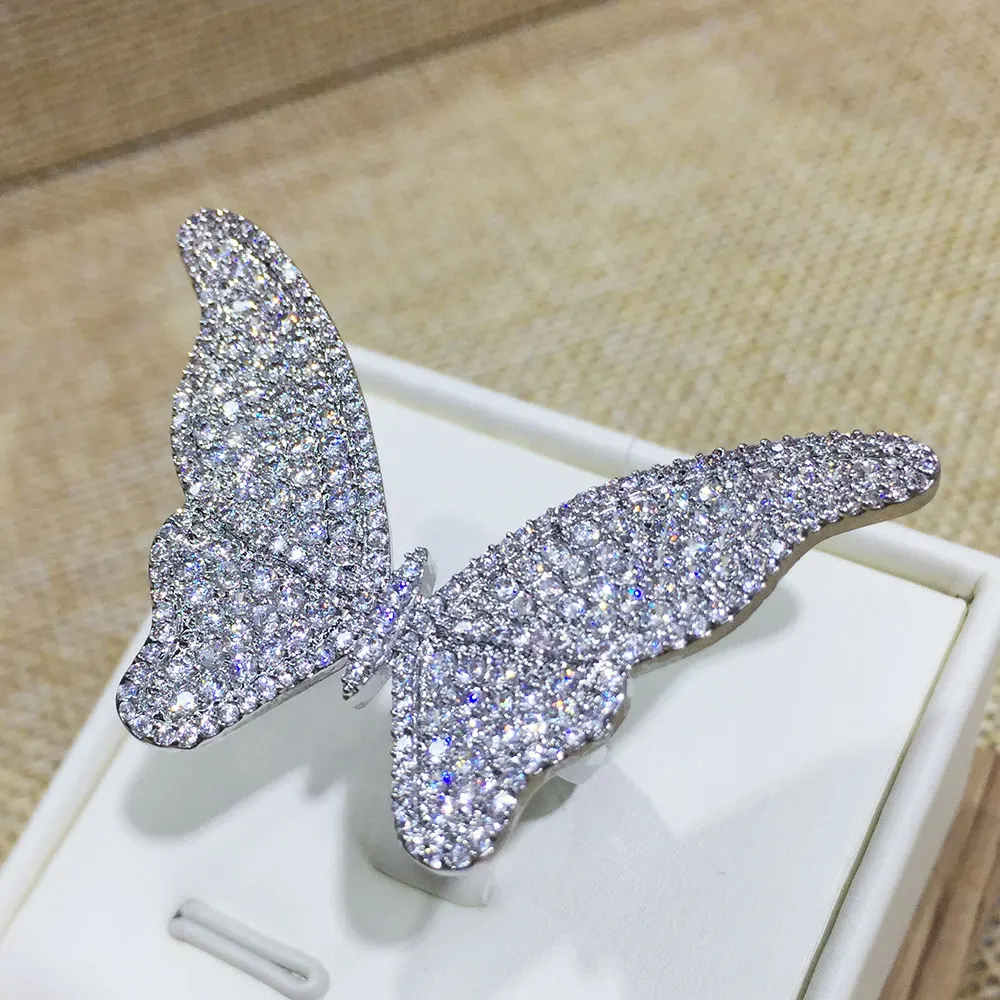 GODKI регулируемое кольцо с бабочкой для помолвки новое поступление|adjustable fashion