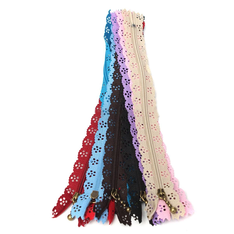 10 шт. цветной нейлоновый инструмент для застежки молнии с кружевными краями