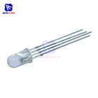 10 шт.лот 4 Pin RGB СВЕТОДИОДНЫЕ диодные светильники красныезеленыесиние прозрачные круглые светильники с общим катодом электронные компоненты