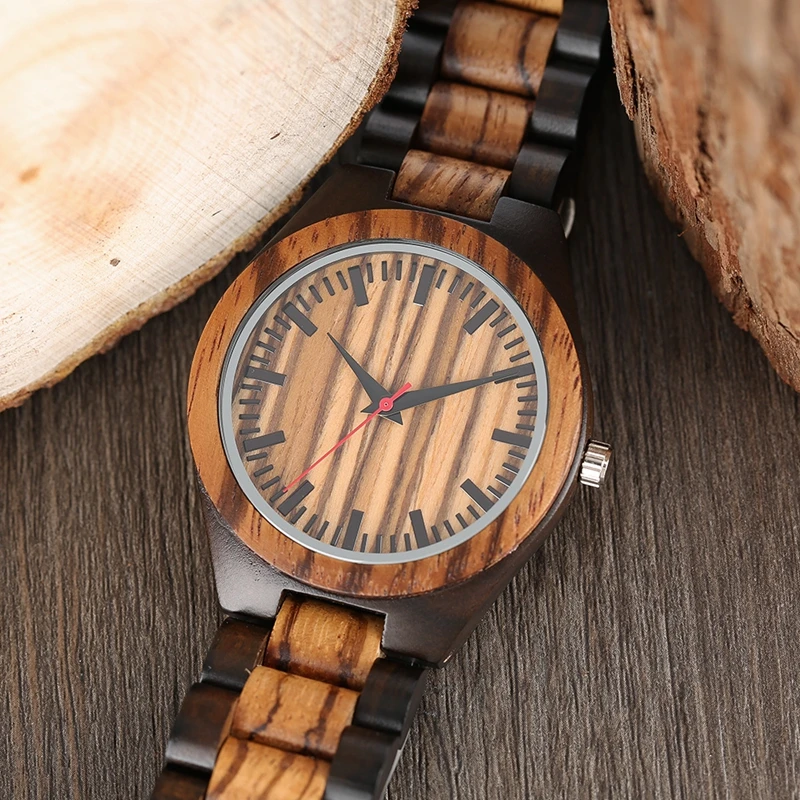 Часы наручные с деревянным ремешком для мужчин и женщин креативные Модные