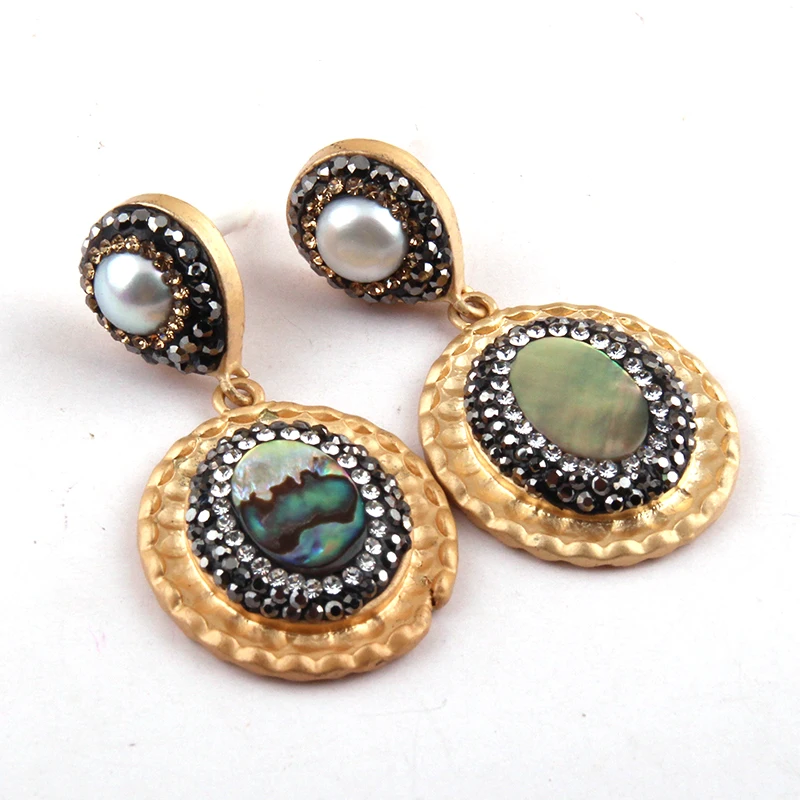 Модный металлический Кристальный жемчуг открытая Морская раковина кулон