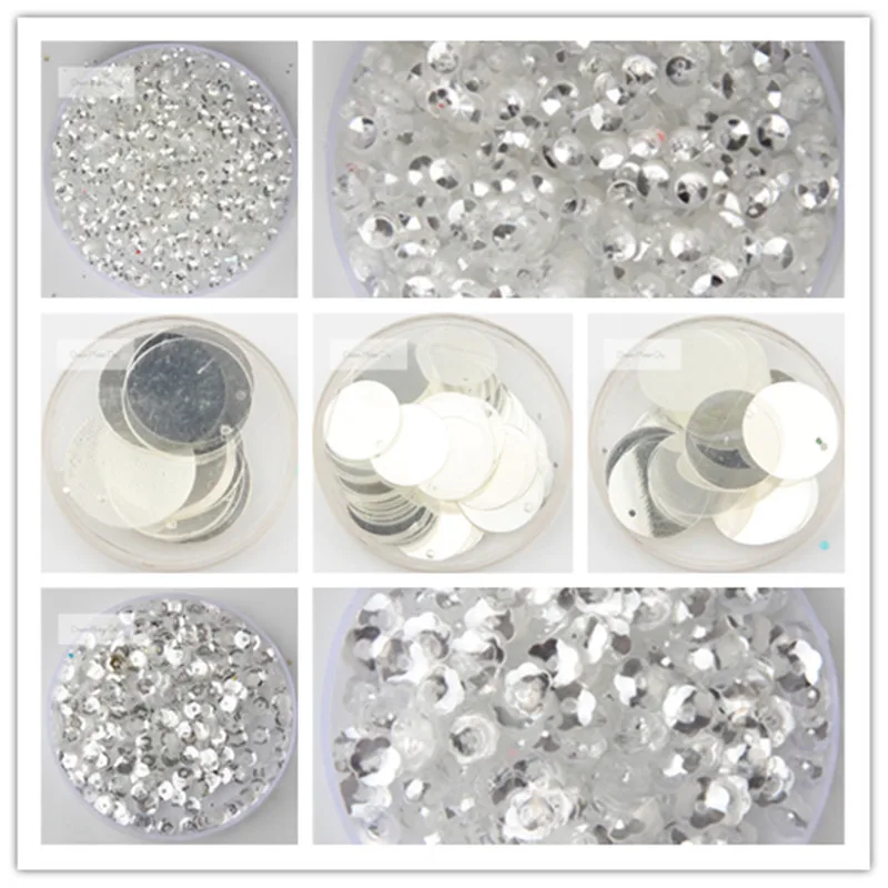 Плоские Блестки разных цветов с кристаллами 3 мм-16 мм красивые поделки для