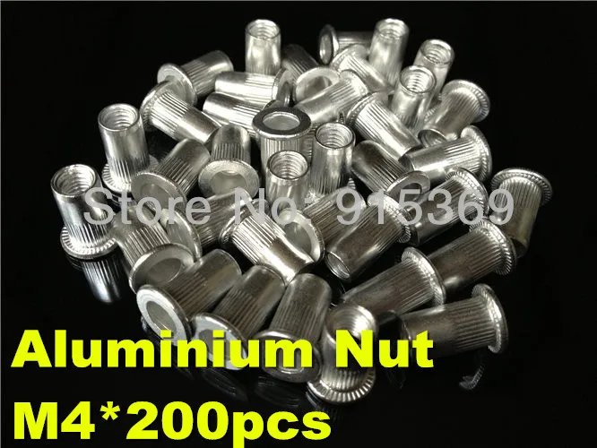 

200pcs M4 Flat Head Aluminum Rivet Nut blind insert nut Ally PEM rivet inserts