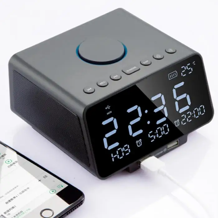 K9 Bluetooth беспроводной динамик стерео сабвуфер для iPhone PC Поддержка AUX TF FM громкой связи Temp будильник с 5," светодиодный экран