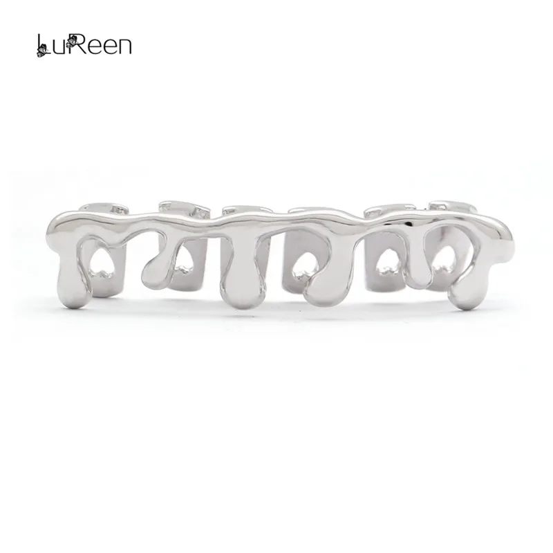 LuReen Custom Fit золотые зубы грили капельные грили зубные верхние и нижние грили Косплей зубные колпачки ювелирные изделия вечерние XHYT1044 - Окраска металла: silver