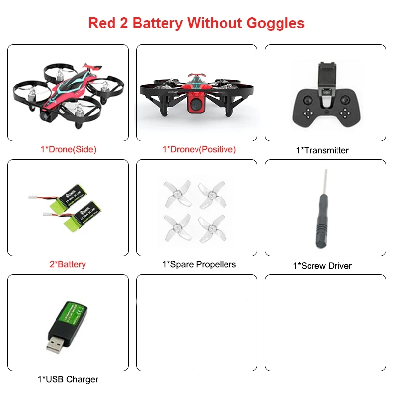 2 Eachine E013 плюс микро гоночный Дрон с видом от первого лица с защитой от черепаха режим w/5,8G 48CH 1000TVL Камера VR006 очки - Цвет: 2