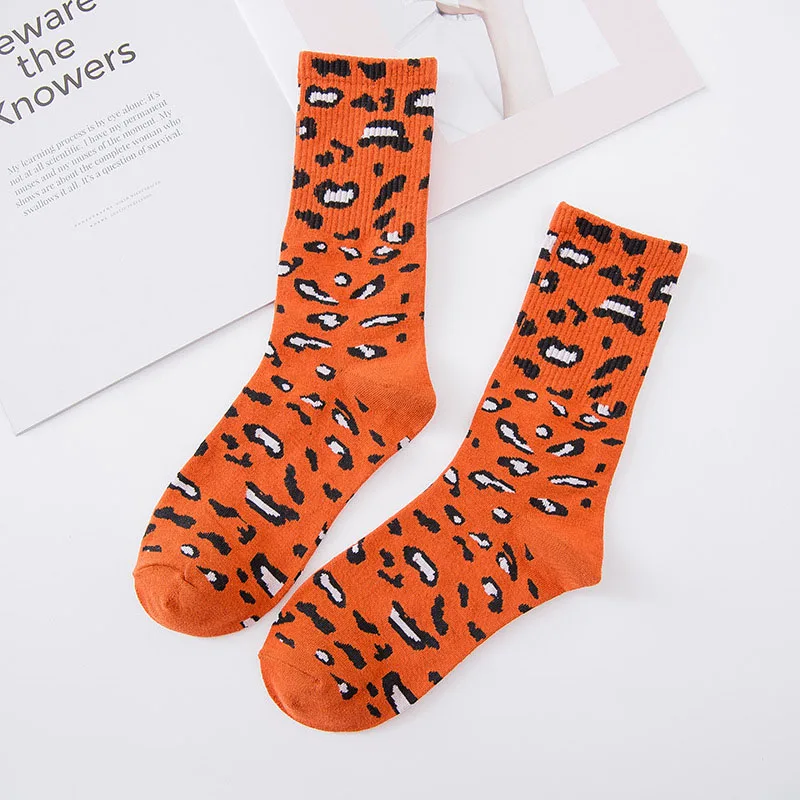 Leopard ladies socks fashion cotton sexy hip hop warm casual jogger personality funny Harajuku spot | Женская одежда