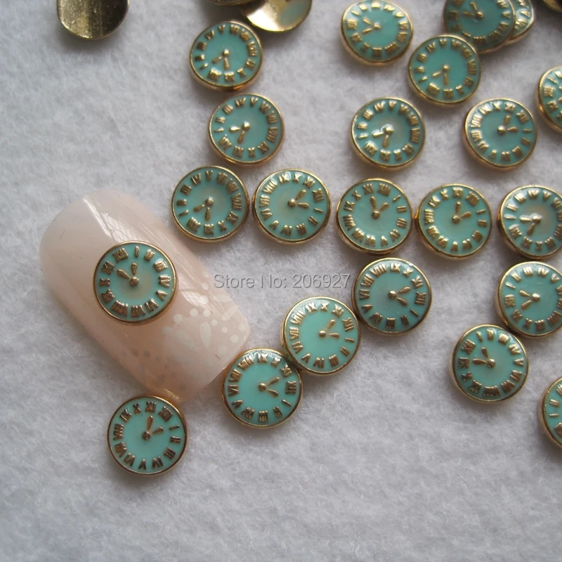 MD-638 10pcs Fancy Green Alarm Clock Deco Metal Charms Nail Art | Красота и здоровье