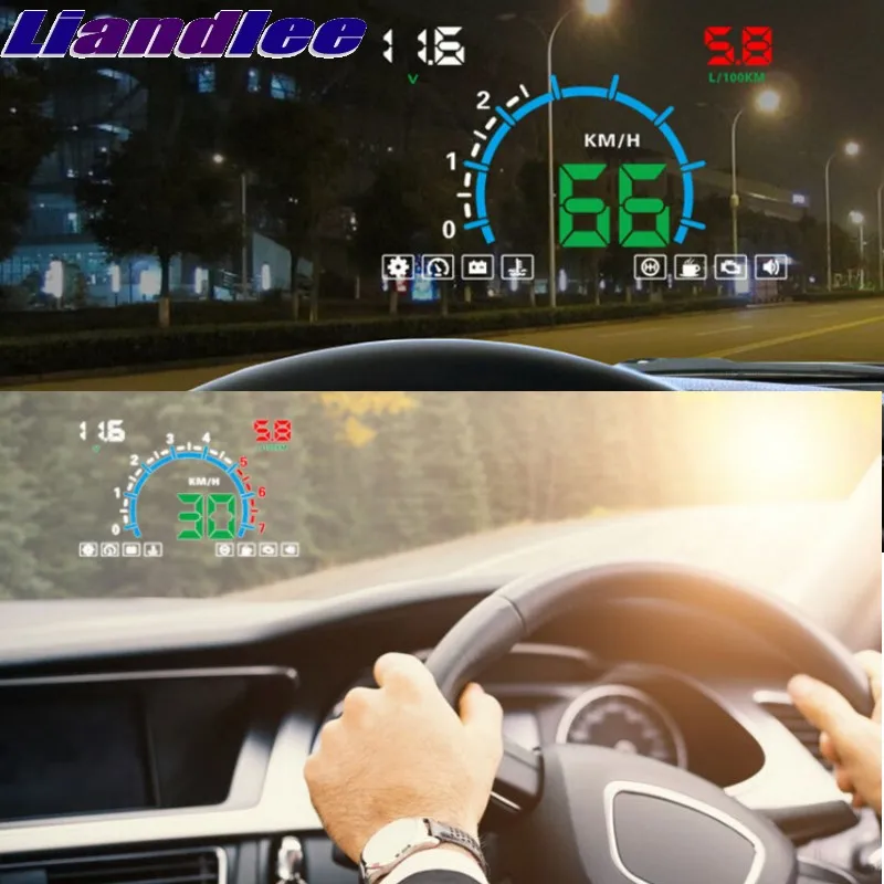Liandlee HUD для Land Rover LR Freelander 1 2 спортивный спидометр OBD2 дисплей с подсветкой большой