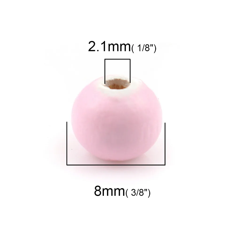 DoreenBeads деревянные разделительные бусины круглые сиренево-розовые диаметром