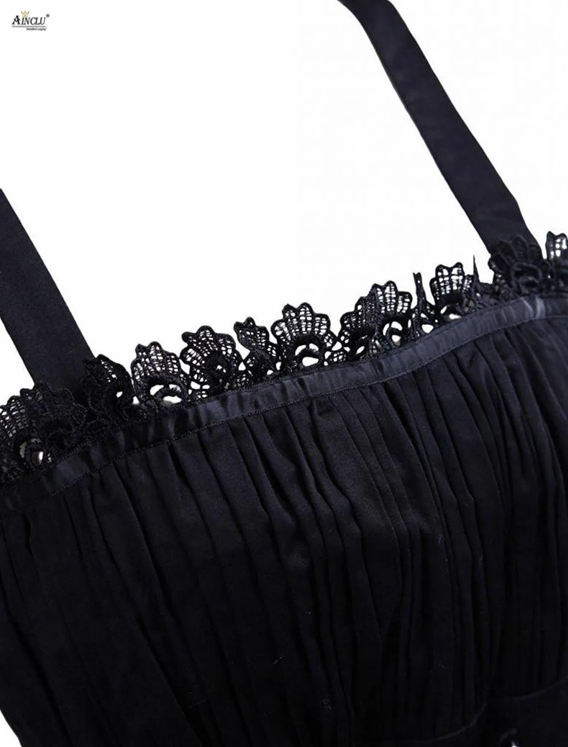 Женское летнее платье в готическом стиле черное Хлопковое без рукавов с оборками