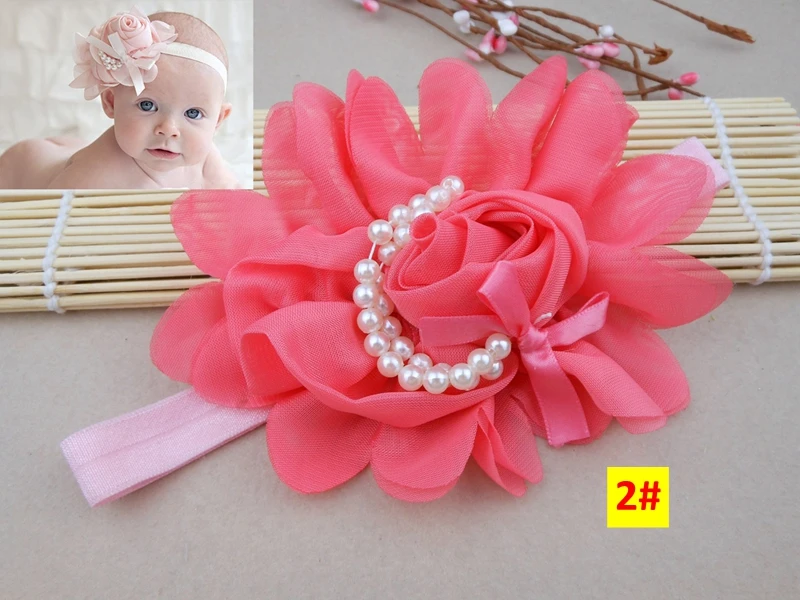 Детские шифоновые кружевные повязки на голову для девочек эластичный аксессуар