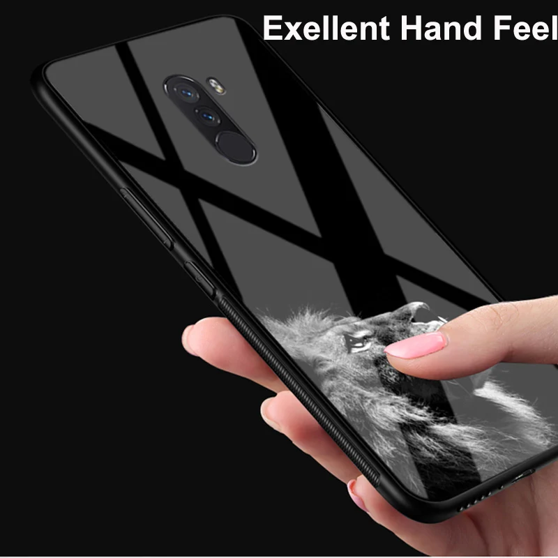 Для Xiaomi POCOPHONE F1 чехол сплошной цвет Закаленное стекло для телефона POCOPHONEF1 Чехлы POCO