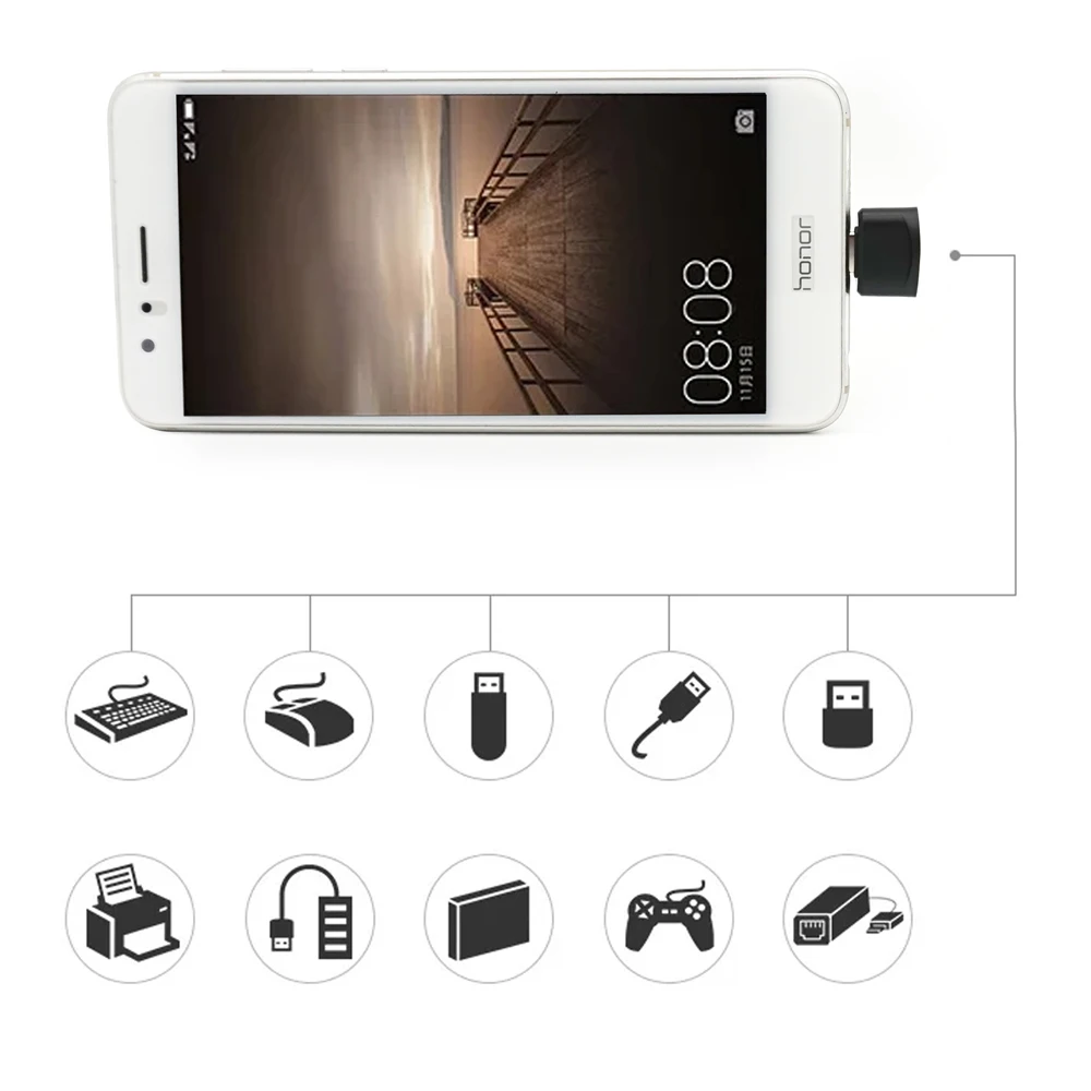 Portefeuille 10 шт. USB C OTG адаптер для Samsung Galaxy S8 Plus note 8 Google Pixel 2 XL Nexus 6 P Oneplus 5 T type кабель