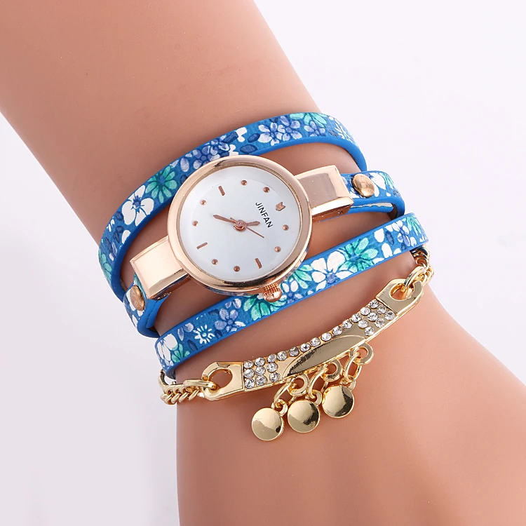 100 шт./лот Роскошные модные наручные часы в Корейском стиле с кожаным ремешком и