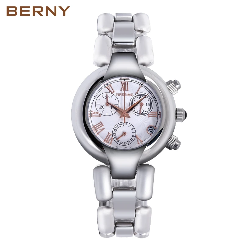 Berny Women's Watches Ladies Quartz Relogio Feminino Auto Date Chronograph Waterproof Design Gift Wristwatch Luxury Fashion