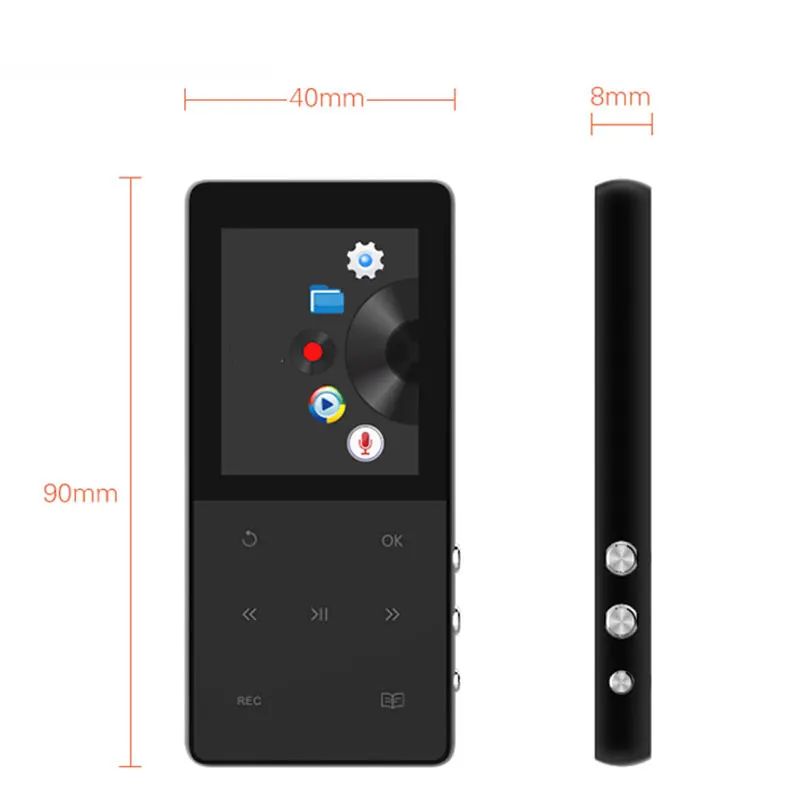 

MP3 player Touch Screen HIFI 8GB Music Player with FM Radio Recorder eBook video Support TF Card Up To 64GB