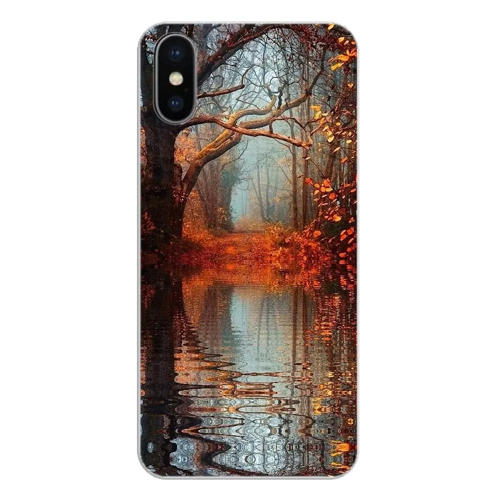 Для iPhone XS Max XR X 4 4S 5 5S 5C SE 6 6S 7 8 Plus Samsung Galaxy J1 J3 J5 J7 A3 A5 красивый Осенний силиконовый