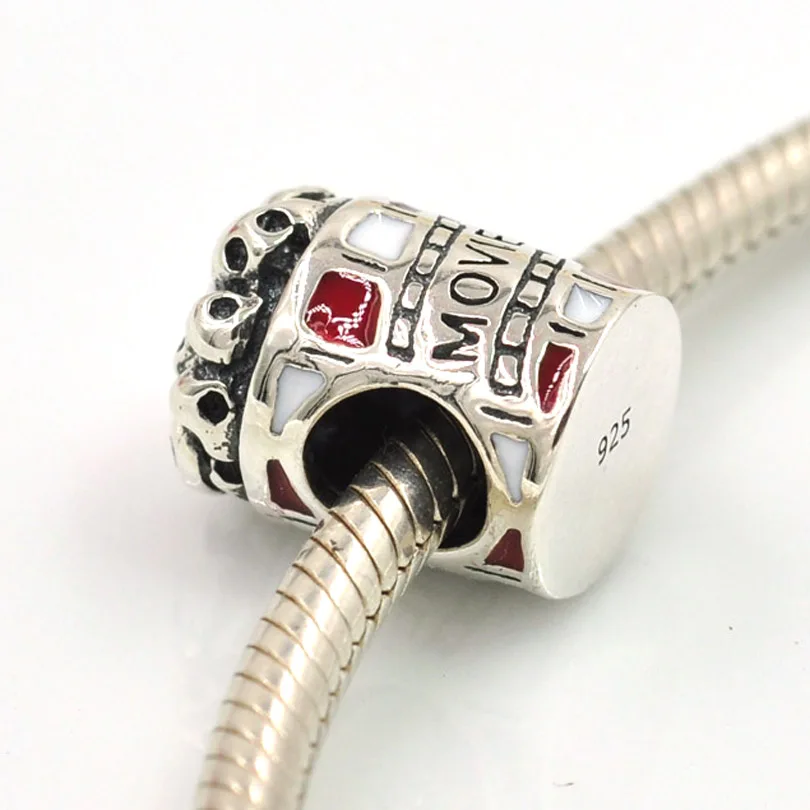 Подходит для браслета-шарма Pandora Оригинальные Серебряные эмалированные