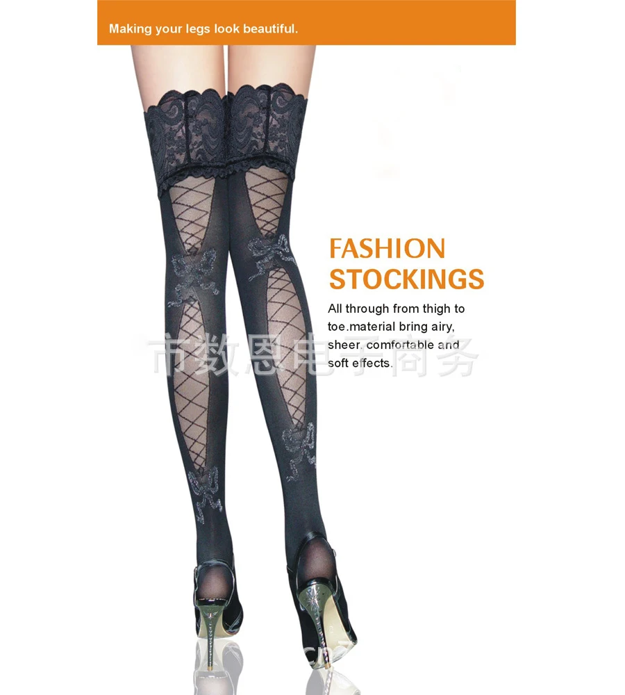 Sexy Ultra-thin Stockings For Women Over Knee Striped Sheer Thigh High Tights Medias De Compresion Black Calcetines Altos CI404