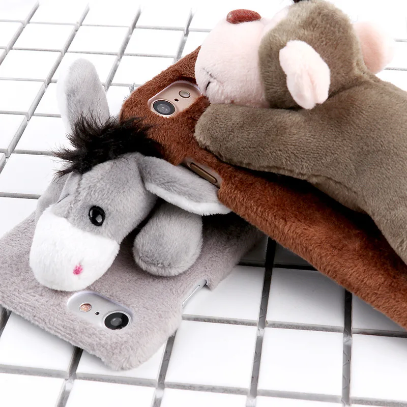 Милый 3D плюшевые куклы Телефонные Чехлы для OPPO R9 r9s R11 плюс Kawaii Пушистые