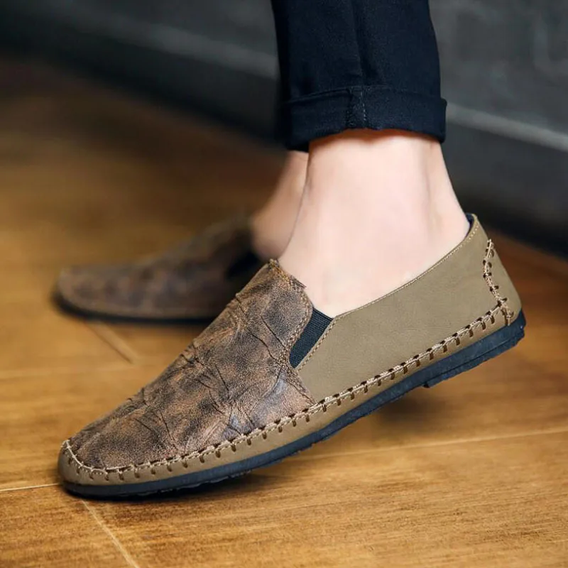High Quality Peas Shoes Man Classic Casual Men's Breathable Lazy Trend Wild Tide Sneakers Pure Hand Sewing Footwear | Обувь