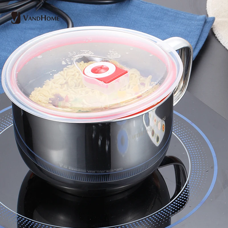 VandHome китайская миска из нержавеющей стали с ручкой для лапши крышкой