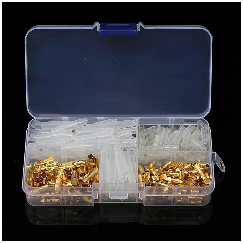 120pc/Kit Brass 3.5mm Connectors Male & Female Terminals with Insulated Cover Gold / Transparent Терминалы 