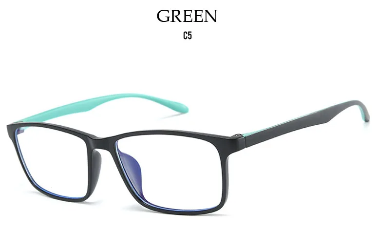 Feishini Computer Glasses Men Rays Radiation Gamin Eyewear Plastic Titanium Frames Unisex Anti Blue Light Glasses Women Optical - Цвет оправы: PG001 GREEN