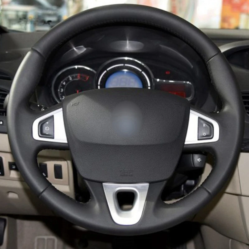 Черная искусственная кожа Чехол рулевого колеса автомобиля для Renault Fluence ZE 2009 2016