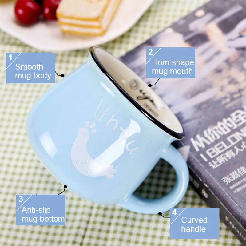 BORREY Cute Ceramic Coffee Mug Creative Small Milk Cups And Mugs Chinese Pottery Colorful Tea Cup Drinkware | Дом и сад