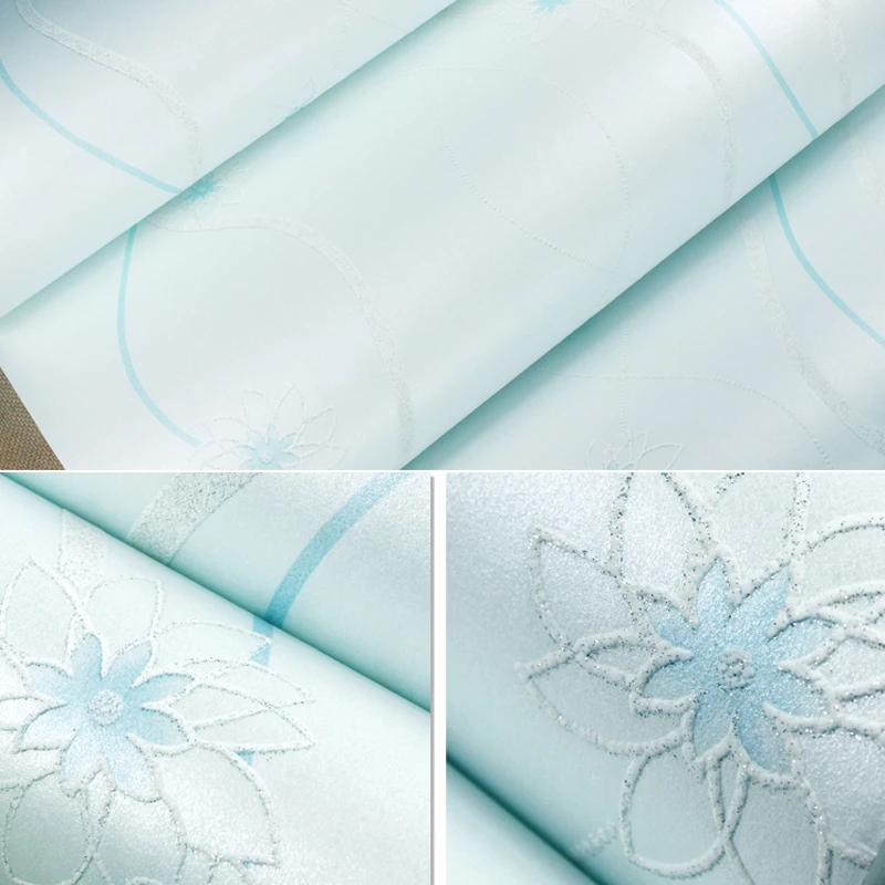 

Rustic Floral Wallpaper Roll 3D Stripes Non-woven Wall Paper for Walls Pink,Blue,Green,Purple Yellow Wallpapers for Bedroom