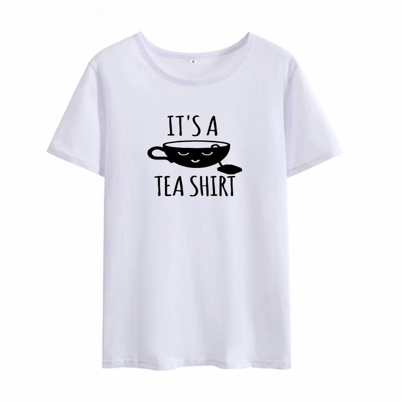 Женская футболка с принтом it A TEA свободная повседневная коротким рукавом летняя