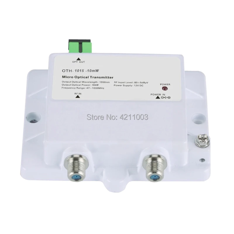 FTTH 1550nm 10mW FTTH micro optical transmitter model OTH-1015-10mw   47-1000MHz 1550NM with SC/APC  fiber optic connnector