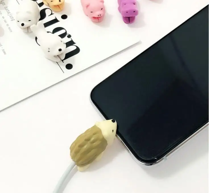40 шт. защита для кабеля от укуса с милыми мультяшными животными iphone USB шнур