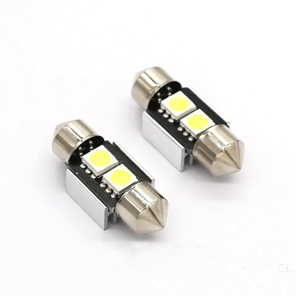 YSY 10pcs/lot 31mm Canbus 2SMD 5050 C5W canbus Car Festoon Dome Map LED Light festoon led License Plate Lamp white | Автомобили и
