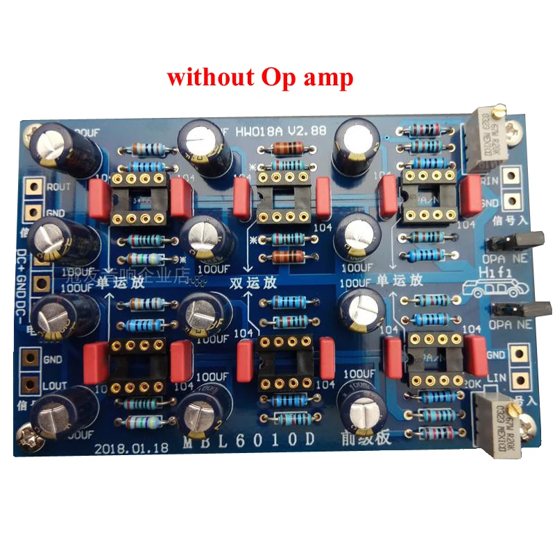 HIFI opamp MBL6010D предуселитель, тон аудио платы предварительного сигнала буферный усилитель модуль для NE5532 NE5534 T0047