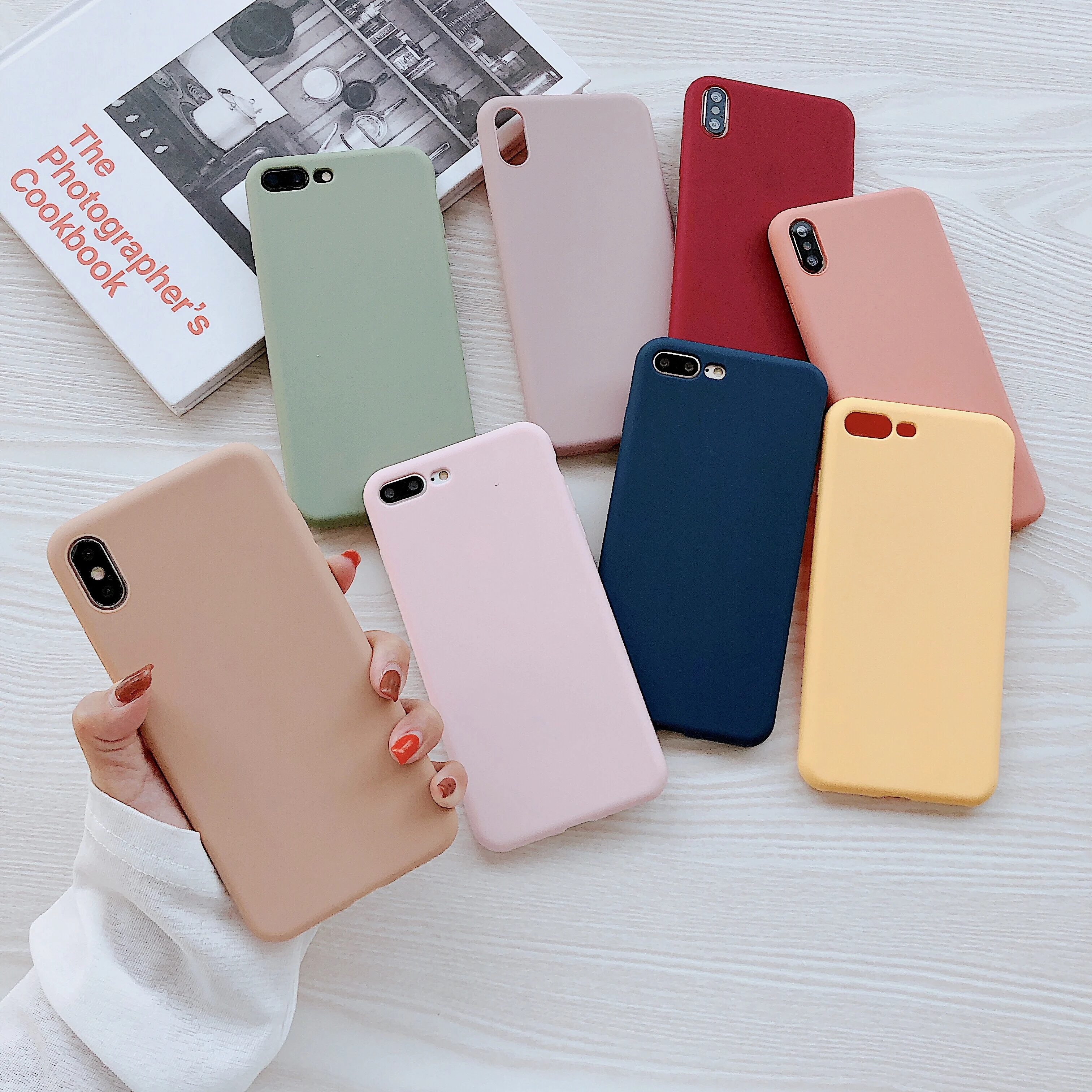 Матовый чехол HEMSEM ярких цветов для iphone 6 S 7 8 Plus X XS MAX XR задняя крышка из мягкого ТПУ