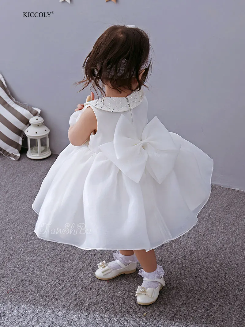 Baby girl dress Christening Gown 1 year birthday white wedding Baptism cute roupas bebe vestido infantil para festa | Детская одежда и