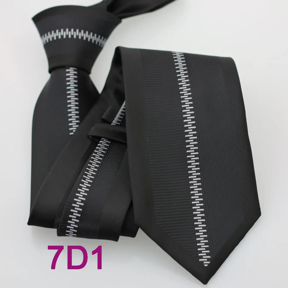 Мужские галстуки Coachella с черными отделками и белыми вертикальными полосками