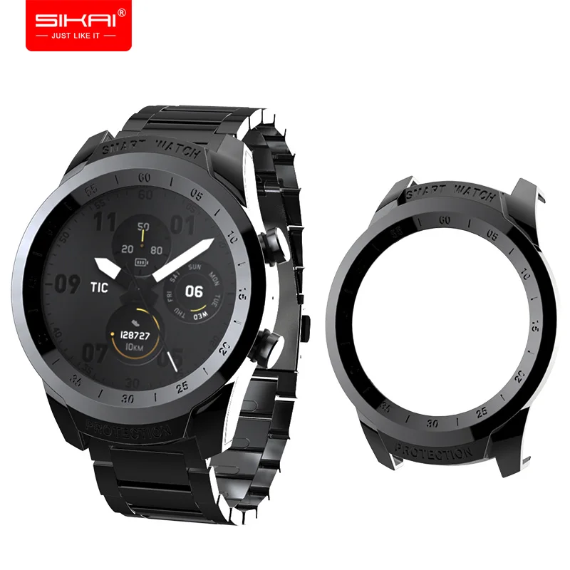 Для Ticwatch Pro Смарт-часы против царапин бампер чехол SIKAI жесткий пластиковый защитный чехол ультра-светильник многоцветный