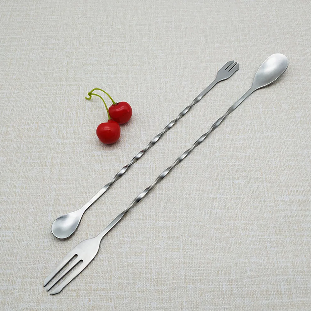 1 шт. барная ложка из нержавеющей стали двухголовое коктейльное скрученное