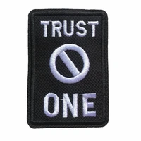 new arrival trust no one patches for clothes iron on embroidered appliques diy sewing accessories decoration patches 2pcslot