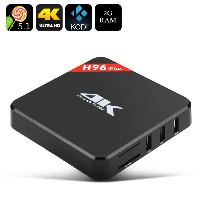 Новый H96 плюс TV Box 4 К HD Android 5.1 Коди 2 ГБ ОЗУ Amlogic S905 ГГц процессор Wi Fi|box tv box|wi-fi wi-fiwi-fi hd