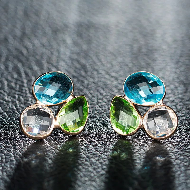 Женские серьги гвоздики с австрийским кристаллом Neoglory модные ювелирные изделия