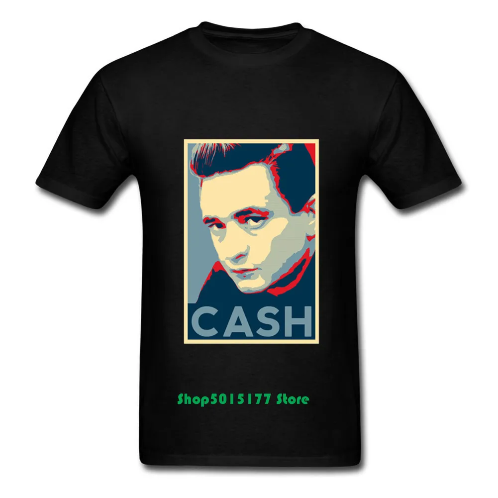Мужская футболка с надписью Jonny Cash Hope In Black удобная из 100% хлопка повседневные