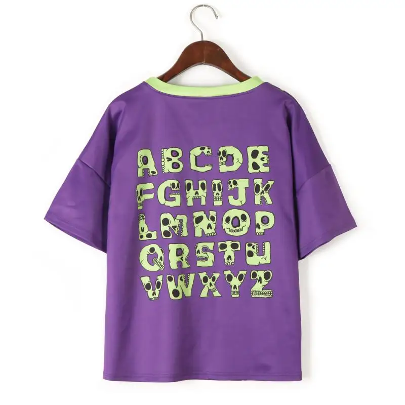 Женская футболка с коротким рукавом в стиле панк блузка большого размера